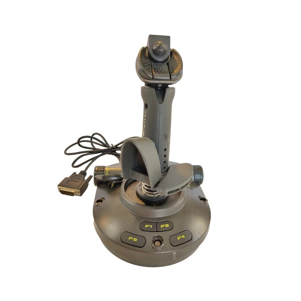 Vintage Saitek Cyborg 3D Digital Flight Simulator Joystick Model J15 Gameport
